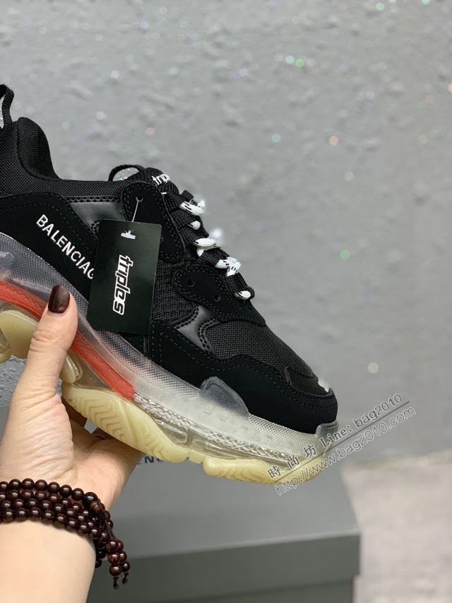 Balenciaga經典款男女鞋 巴黎世家頂級版本Triple S厚底氣墊大底LOGO老爹鞋 Balenciaga情侶款老爹鞋  hdbl1275